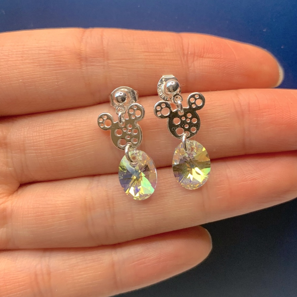 Swarovski Disney Mickey Mouse earrings NWOT